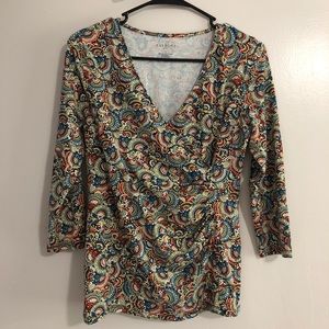 Talbots wrap 3/4 sleeve top